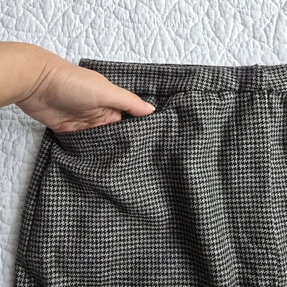 90s Ralph Lauren Vintage Micro Houndstooth Wool Maxi Pencil Academia Skirt - Picture 6 of 14